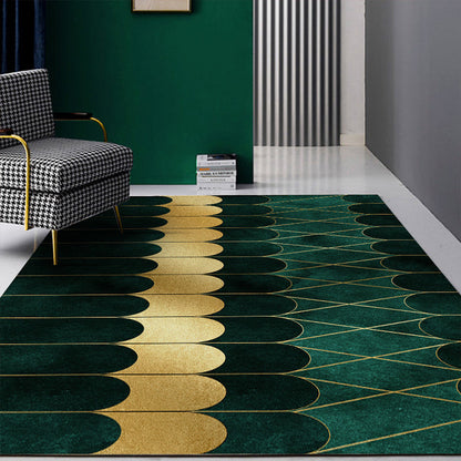 Vivolux | Neuheit Abstrakt Gedruckter Teppich Mehrfarbiger Baumwollmix Bereichsteppich Pflegeleicht Rutschfeste Rückseite Teppich für Wohnzimmer