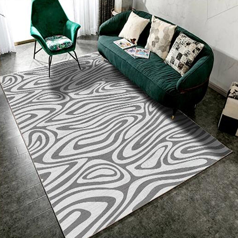 Vivolux | Einfache geometrische Musterteppich mehrfarbig nordischer Teppich Polypropylen rutschfeste Unterlage waschbarer Teppich für Dekoration