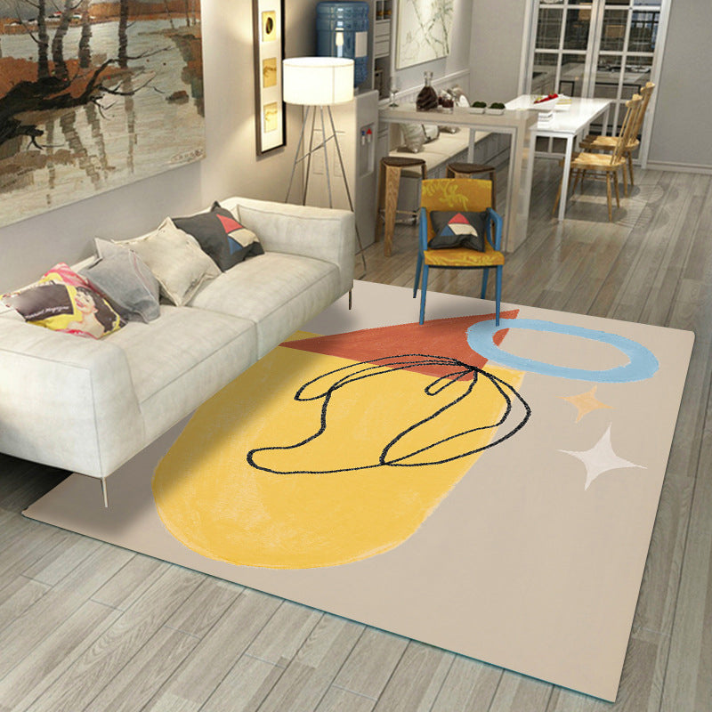 Vivolux | Morandi Farbe Parlor Teppich Westliches Farbblock Teppich Synthetisch Rutschfest Waschbar Innen Teppich