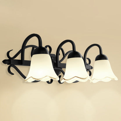 Vivolux | Eenvoud Scalloped Bell Wandlamp Handgeblazen Glas Vanity Light Fixture in Zwart