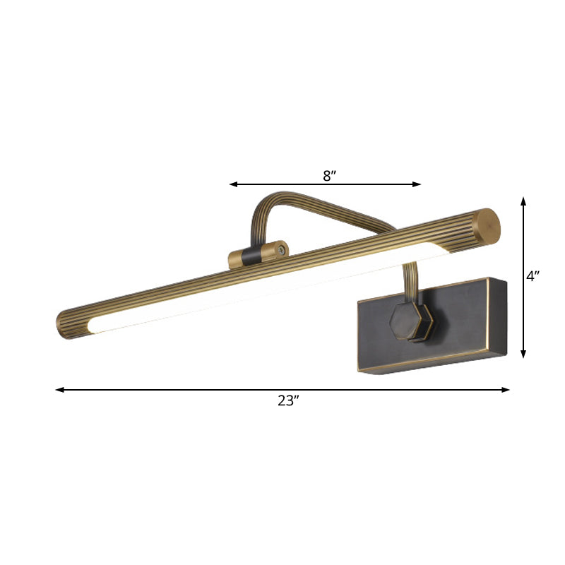 Vivolux | 14"/18"/23" W Tubular Bad Wandlamp Traditionele Metalen Antieke Messing LED Vanity Lamp in Natuurlijk Licht