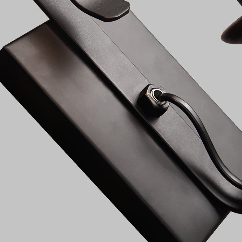 Vivolux | Einzelne Licht Amber Glas Wandlampe Vintage Stil Matt Schwarz Kerosin Wohnzimmer Wand Sconce mit gebogenem Arm