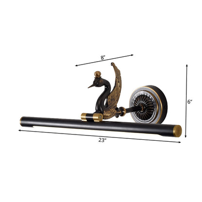 Vivolux | Traditionele lineaire wandlamp metaal LED 14"/18"/23" breed messing/zwart badkamer wastafelverlichting