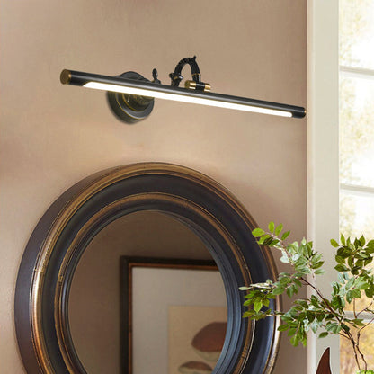 Vivolux | Draaibare Lineaire Make-up Spiegel Licht Metaal Vintage Wandmontage Verlichting in Antiek Koper/Zwart, 14"/18"/23" W