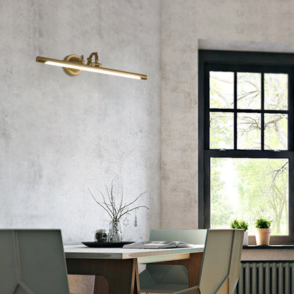 Vivolux | Draaibare Lineaire Make-up Spiegel Licht Metaal Vintage Wandmontage Verlichting in Antiek Koper/Zwart, 14"/18"/23" W