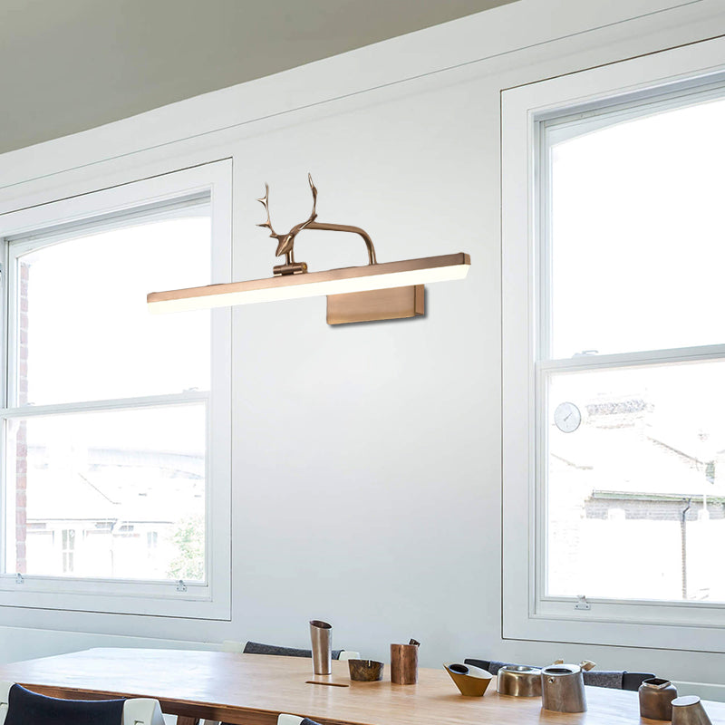 Vivolux | 16"/22"/28" W Rechthoekige Vanity Spiegel Licht met Dierentanden Rotatable Moderne Acryl Wandverlichting in Zwart/Goud/Wit