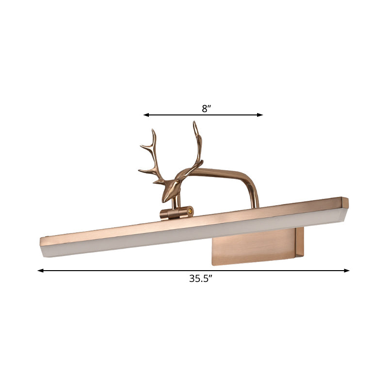 Vivolux | 16"/22"/28" W Rechthoekige Vanity Spiegel Licht met Dierentanden Rotatable Moderne Acryl Wandverlichting in Zwart/Goud/Wit