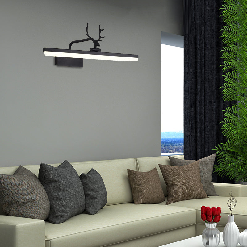 Vivolux | 16"/22"/28" W Rechthoekige Vanity Spiegel Licht met Dierentanden Rotatable Moderne Acryl Wandverlichting in Zwart/Goud/Wit