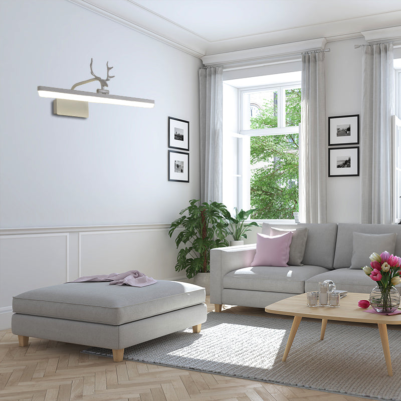 Vivolux | 16"/22"/28" W Rechthoekige Vanity Spiegel Licht met Dierentanden Rotatable Moderne Acryl Wandverlichting in Zwart/Goud/Wit