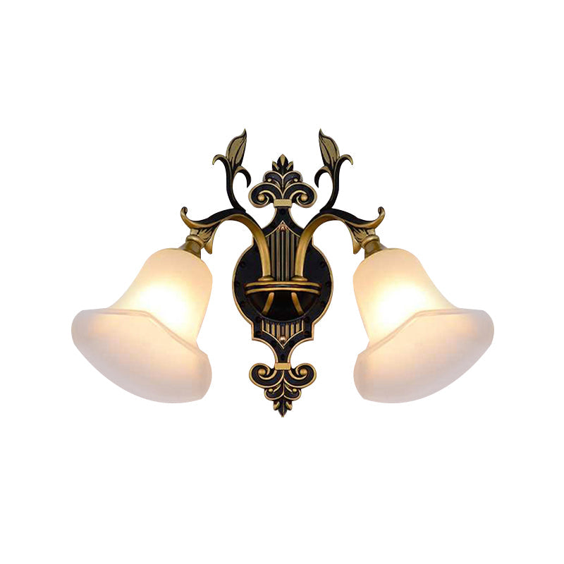Vivolux | Frosted Glass Gouden Wandlamp Bloem 1/2-Licht Moderne Wandbevestigingsarmatuur met Gebogen Arm voor Hal