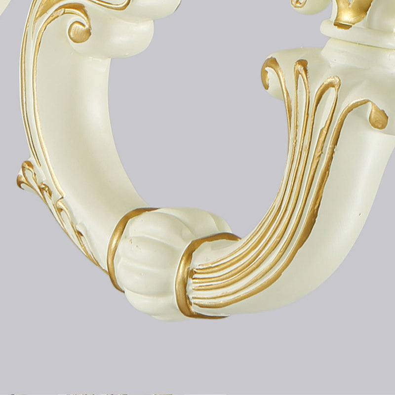 Vivolux | 1-Licht Wandleuchte Retro Blume Mattglas Wandlampe mit geschnitztem Arm in Weiß für Veranda