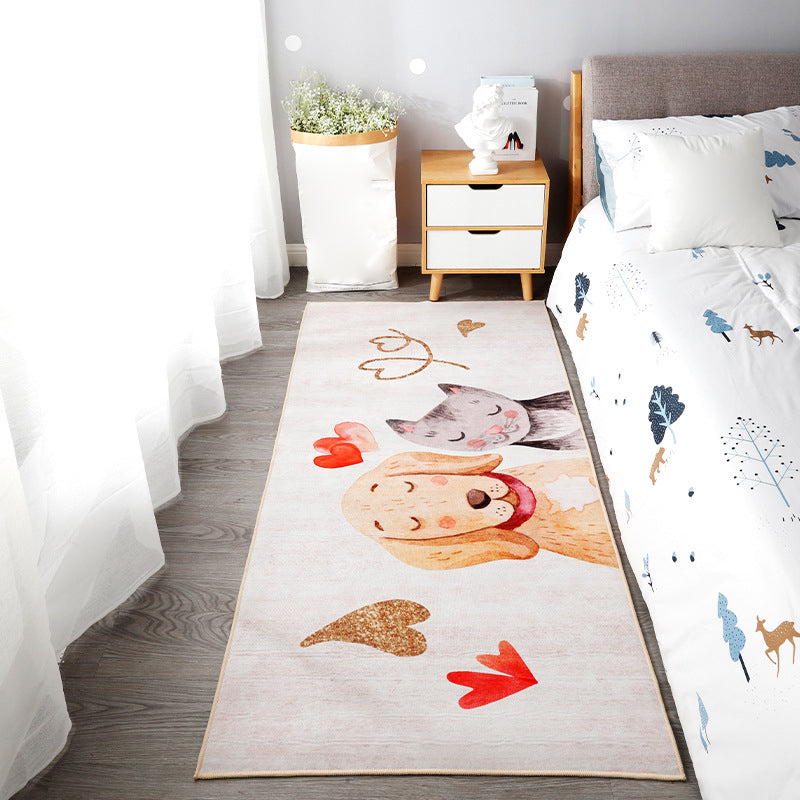 Vivolux | Schöner Kinderzimmerteppich Mehrfarbiger Tierdruckbereichsteppich Polypropylen Rutschfeste Unterlage Pflegeleichter Teppich