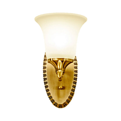Vivolux | Frosted Glass Messing Wandlamp Bell 1/2-Bol Vintage Wandverlichting met Elliptische Achterplaat voor Studie