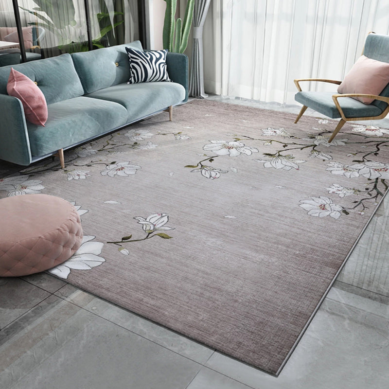 Vivolux | Western Plant Print Teppich Mehrfarben Polyester Teppich Haustierfreundlich Fleckenresistent Innen Teppich für Salon