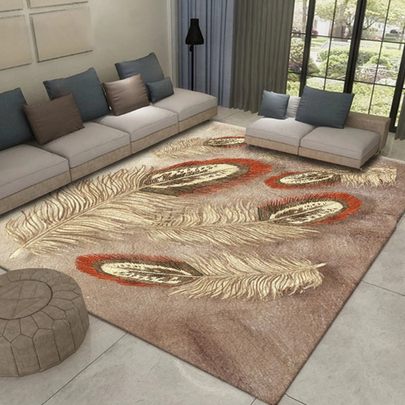 Vivolux | Western Plant Print Teppich Mehrfarben Polyester Teppich Haustierfreundlich Fleckenresistent Innen Teppich für Salon