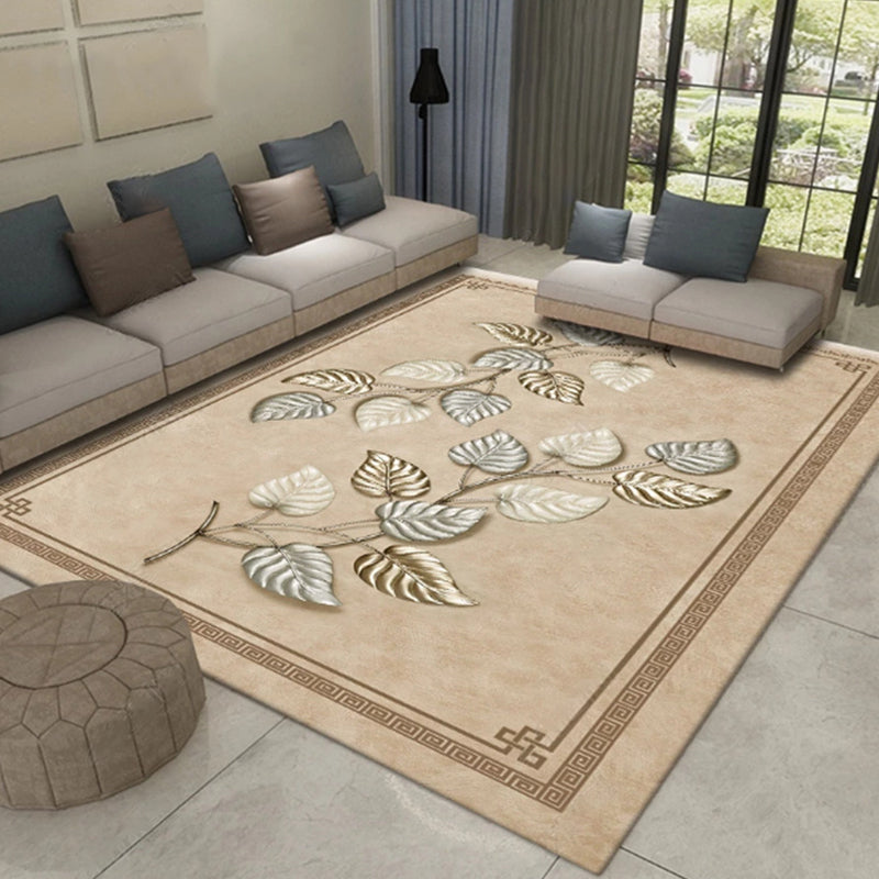 Vivolux | Western Plant Print Teppich Mehrfarben Polyester Teppich Haustierfreundlich Fleckenresistent Innen Teppich für Salon