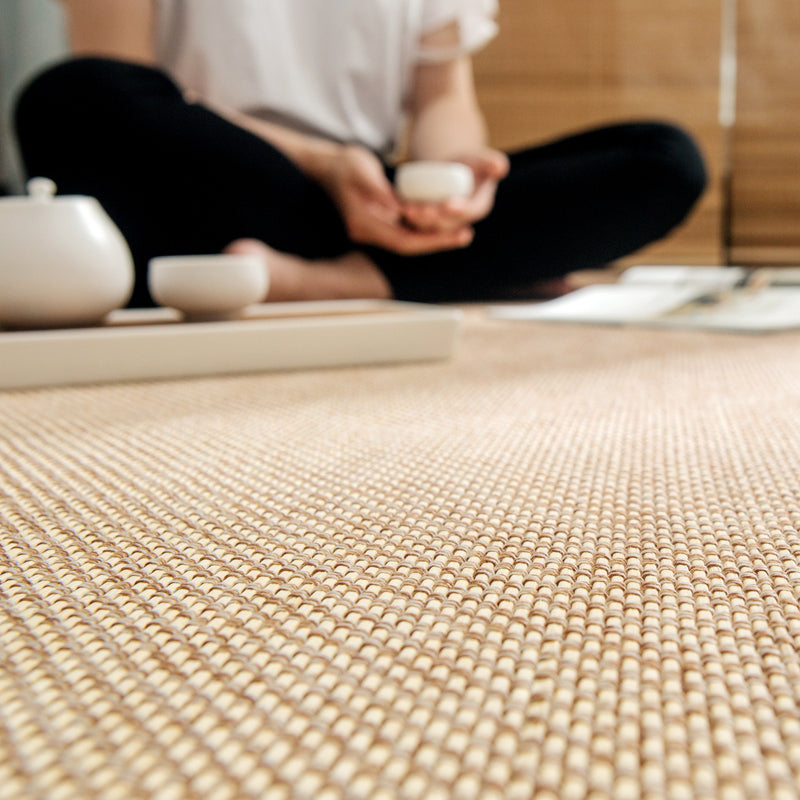 Vivolux | Lässiger Mehrfarbiger Schlichter Teppich Flachs Kabine Teppich Rutschfest Pflegeleicht Waschbarer Innenraumteppich zur Dekoration