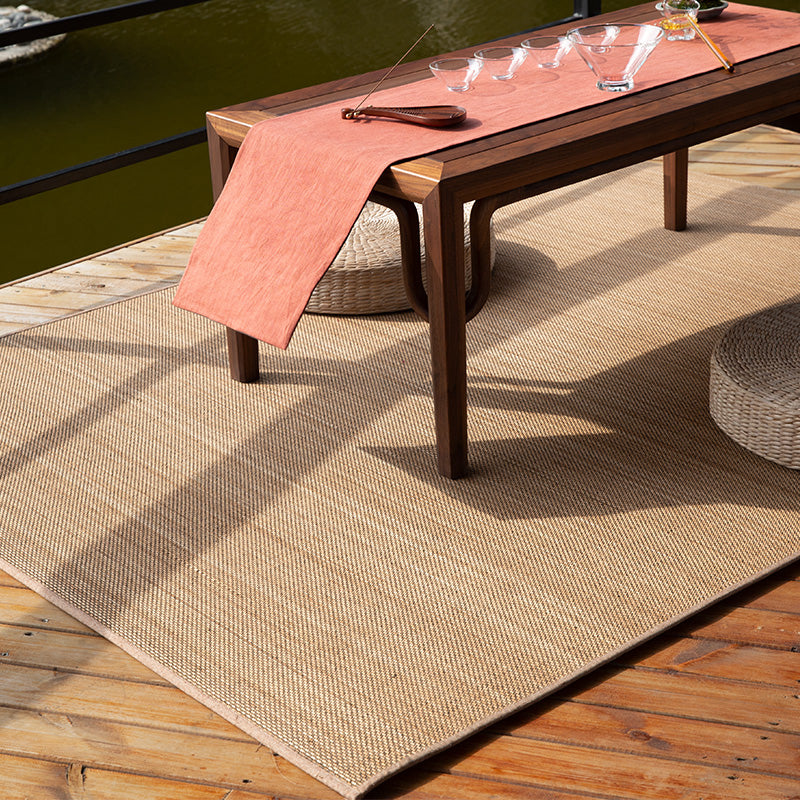 Vivolux | Lässiger Mehrfarbiger Schlichter Teppich Flachs Kabine Teppich Rutschfest Pflegeleicht Waschbarer Innenraumteppich zur Dekoration