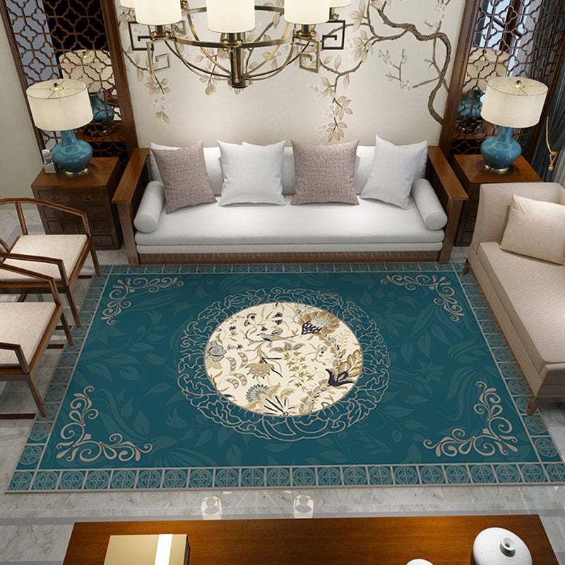 Vivolux | Klassischer Zen Druck Teppich Mehrfarbiger Chinesischer Teppich Polypropylen Anti-Rutsch Rückseite Haustierfreundlich Fleckenresistenter Teppich für Zuhause