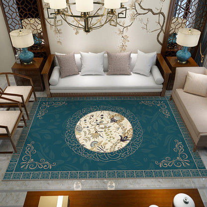 Vivolux | Klassischer Zen Druck Teppich Mehrfarbiger Chinesischer Teppich Polypropylen Anti-Rutsch Rückseite Haustierfreundlich Fleckenresistenter Teppich für Zuhause