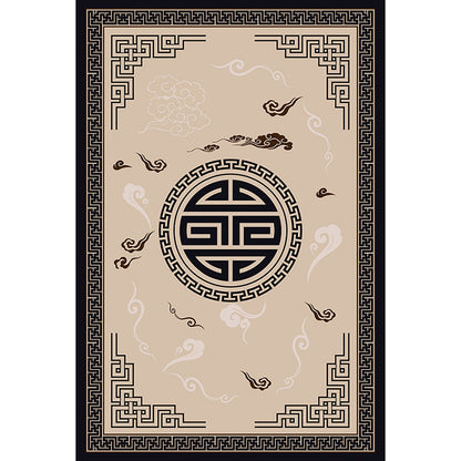 Vivolux | Klassischer Zen Druck Teppich Mehrfarbiger Chinesischer Teppich Polypropylen Anti-Rutsch Rückseite Haustierfreundlich Fleckenresistenter Teppich für Zuhause