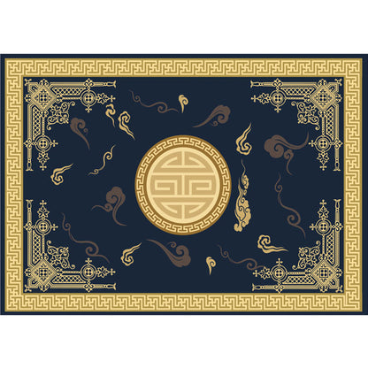 Vivolux | Klassischer Zen Druck Teppich Mehrfarbiger Chinesischer Teppich Polypropylen Anti-Rutsch Rückseite Haustierfreundlich Fleckenresistenter Teppich für Zuhause