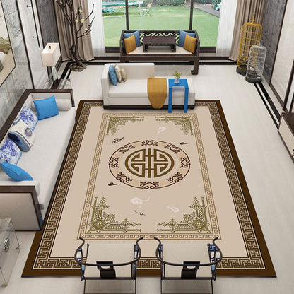 Vivolux | Klassischer Zen Druck Teppich Mehrfarbiger Chinesischer Teppich Polypropylen Anti-Rutsch Rückseite Haustierfreundlich Fleckenresistenter Teppich für Zuhause