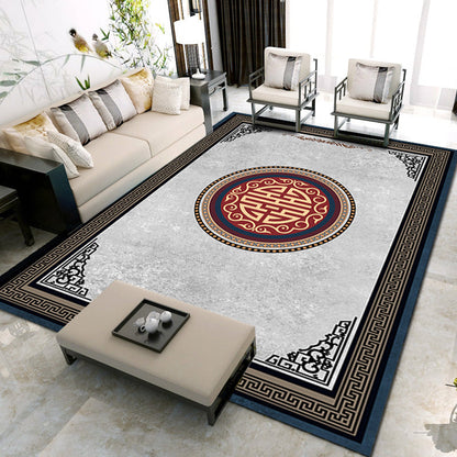 Vivolux | Klassischer Zen Druck Teppich Mehrfarbiger Chinesischer Teppich Polypropylen Anti-Rutsch Rückseite Haustierfreundlich Fleckenresistenter Teppich für Zuhause