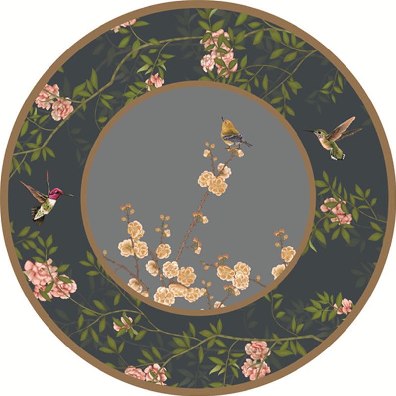 Vivolux | Klassiek Bloem en Vogel Tapijt Multicolor Chinese Tapijt Synthetisch Antislip Achterkant Vlekbestendig Tapijt voor Deco