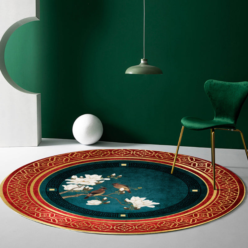 Vivolux | Klassiek Bloem en Vogel Tapijt Multicolor Chinese Tapijt Synthetisch Antislip Achterkant Vlekbestendig Tapijt voor Deco