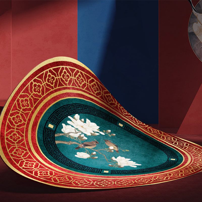 Vivolux | Betoverend Multicolor Bloemenprint Tapijt Polyester Aziatisch Tapijt Antislip Huisdier vriendelijk Vlekbestendig Tapijt voor Thuis