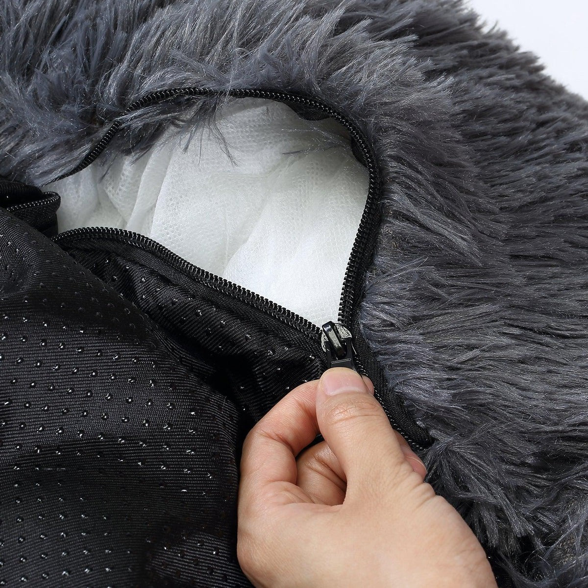 Vivolux | Beruhigendes waschbares Hundebett-Kissen aus Kunstfell