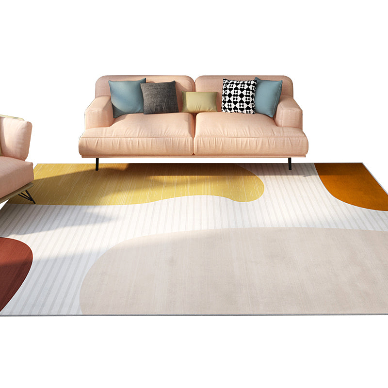 Vivolux | Fancy Kleurblok Binnenkleed Multi-Kleur Minimalistisch Kleed Polyester Huisdier Vriendelijk Antislip Achterkant Wasbare Tapijt voor Kamer