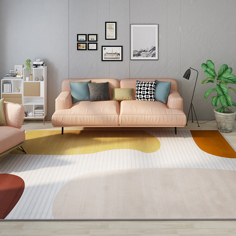 Vivolux | Fancy Kleurblok Binnenkleed Multi-Kleur Minimalistisch Kleed Polyester Huisdier Vriendelijk Antislip Achterkant Wasbare Tapijt voor Kamer