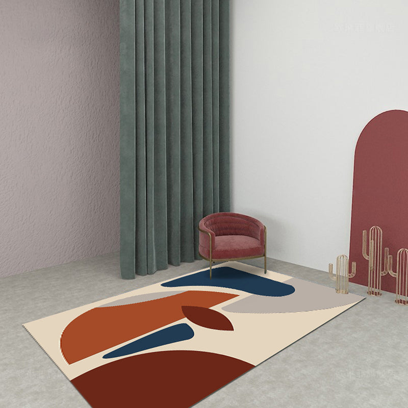 Vivolux | Kreativer geometrischer Farbblockteppich Mehrfarbiger nordischer Teppich synthetisch rutschfest fleckenresistent maschinenwaschbar Teppich für Zuhause