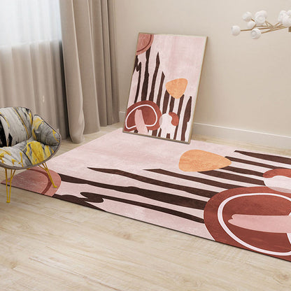 Vivolux | Kreativer geometrischer Farbblockteppich Mehrfarbiger nordischer Teppich synthetisch rutschfest fleckenresistent maschinenwaschbar Teppich für Zuhause
