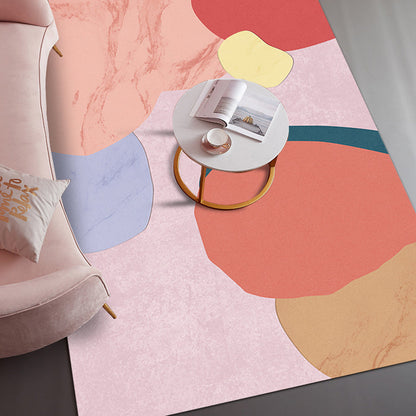 Vivolux | Multicolor Abstract Art Gedruckter Teppich Polypropylen Minimalistischer Teppich Maschinenwaschbar Antirutsch-Rücken Fleckenresistenter Teppich für großes Zimmer