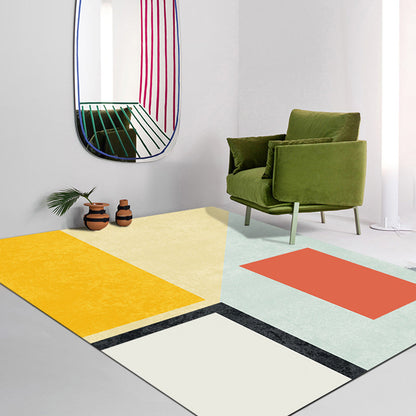Vivolux | Multicolor Abstract Art Gedruckter Teppich Polypropylen Minimalistischer Teppich Maschinenwaschbar Antirutsch-Rücken Fleckenresistenter Teppich für großes Zimmer
