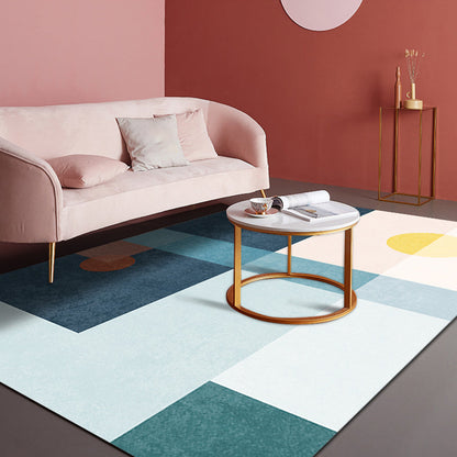 Vivolux | Multicolor Abstract Art Gedruckter Teppich Polypropylen Minimalistischer Teppich Maschinenwaschbar Antirutsch-Rücken Fleckenresistenter Teppich für großes Zimmer