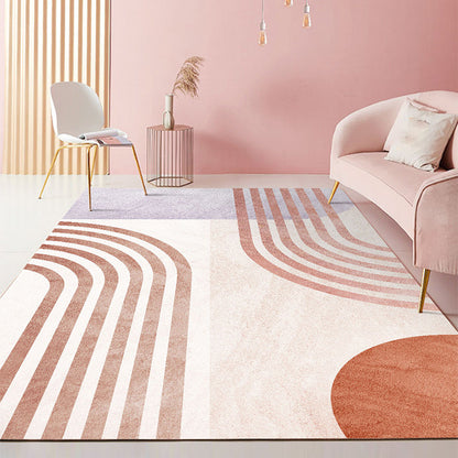 Vivolux | Multi Color Modernist Teppich Synthetik Morandi Farbblock Abstrakter Teppich Waschbar Fleckenresistent Anti-Rutsch Teppich zur Dekoration