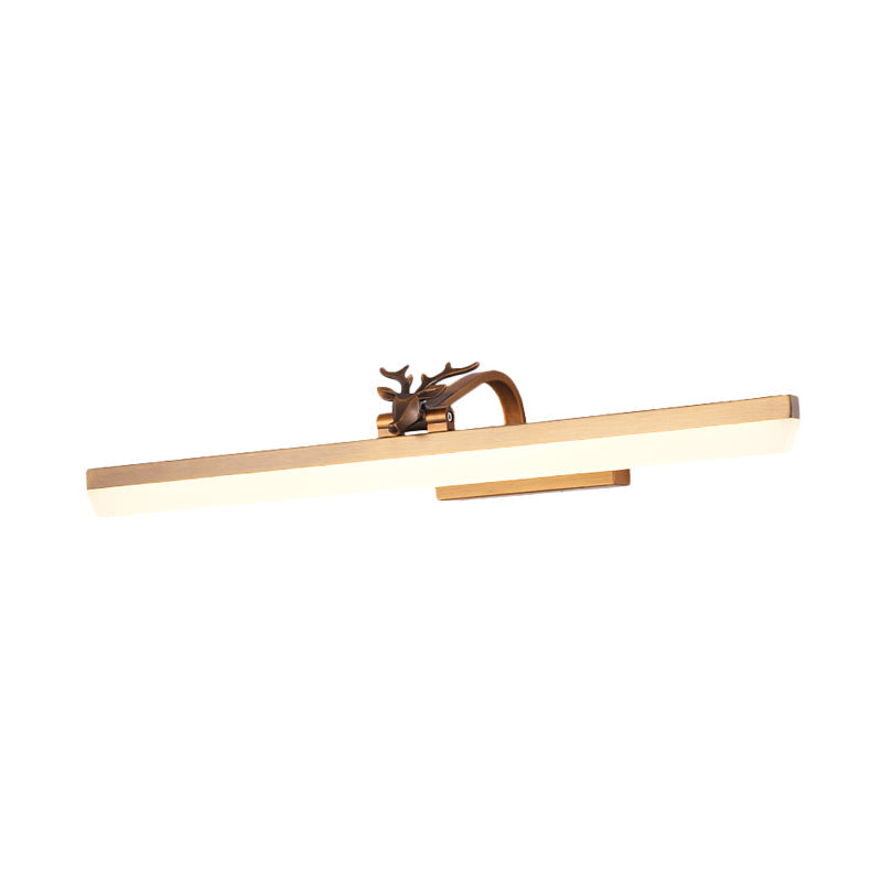 Vivolux | Arm verstelbare LED wandlamp met gewei 17"/23"/31.5" brede acryl LED badverlichting in messing, warm/wit licht