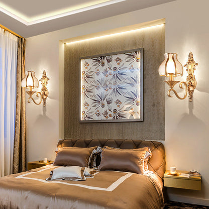 Vivolux | Abgeflachte Glas Glockenform Wandleuchte Einfachheit Korridor Wandleuchte in Messing