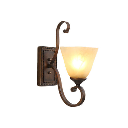 Vivolux | Einfache Licht Frosted Glas Wandlampe Vintage Stil Braun Glocke Wohnzimmer Wand Sconce Licht