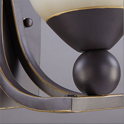 Vivolux | Enkel Peertje Wandlamp Traditionele Uitlopende Gezuurde Glazen Kap Sconces Licht in Zwart voor Slaapkamer