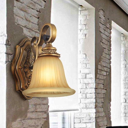 Vivolux | Prismatische Glas Gouden Wandlamp Klokshade 1-Licht Traditionele Wandlamp Voor Foyer