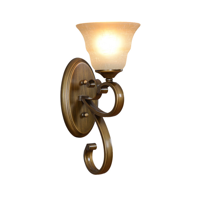 Vivolux | Geflout Frosted Glass Wandlamp Traditionele 1 Lamp Slaapkamer Wandlamp in Goud