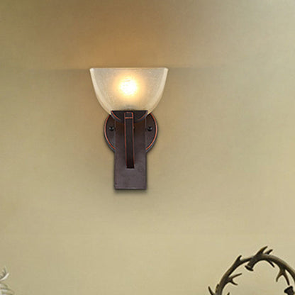 Vivolux | Dome Schlafzimmer Wandbeleuchtung Retro Mattglas 1 Licht Schwarz Wandlaterne mit Metall gebogenem Arm