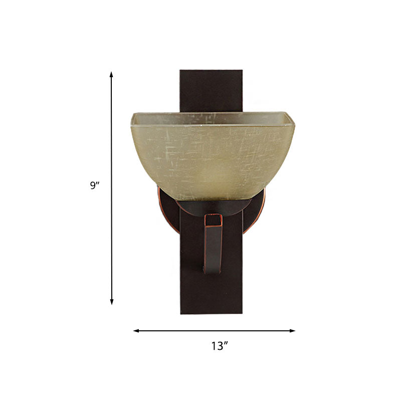 Vivolux | Dome Schlafzimmer Wandbeleuchtung Retro Mattglas 1 Licht Schwarz Wandlaterne mit Metall gebogenem Arm