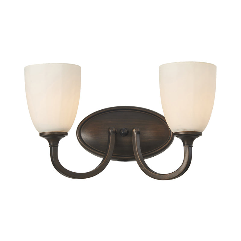 Vivolux | Witte Dome Wandlamp Retro Melkglas 1/2-Licht Woonkamer Wandlamp met Metalen Achterplaat