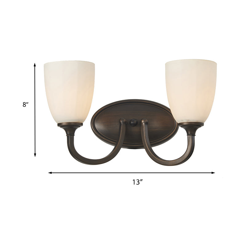 Vivolux | Witte Dome Wandlamp Retro Melkglas 1/2-Licht Woonkamer Wandlamp met Metalen Achterplaat
